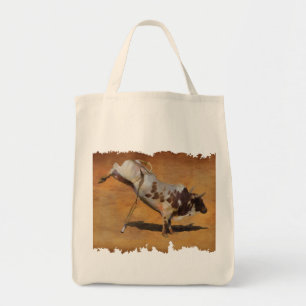 Bucking Rodeo Bull on faux Parchment Designer Gift Tygkasse