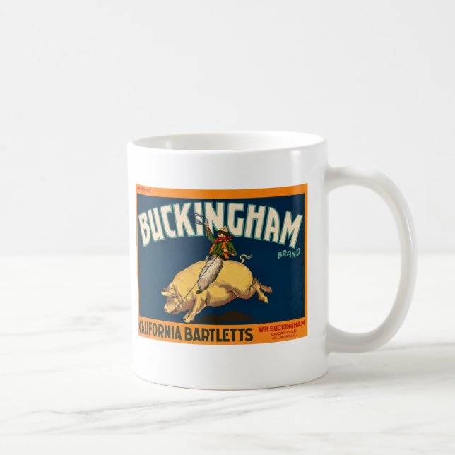 Buckingham Bartlett äpplen - vintagelådaetikett Kaffemugg (Höger)