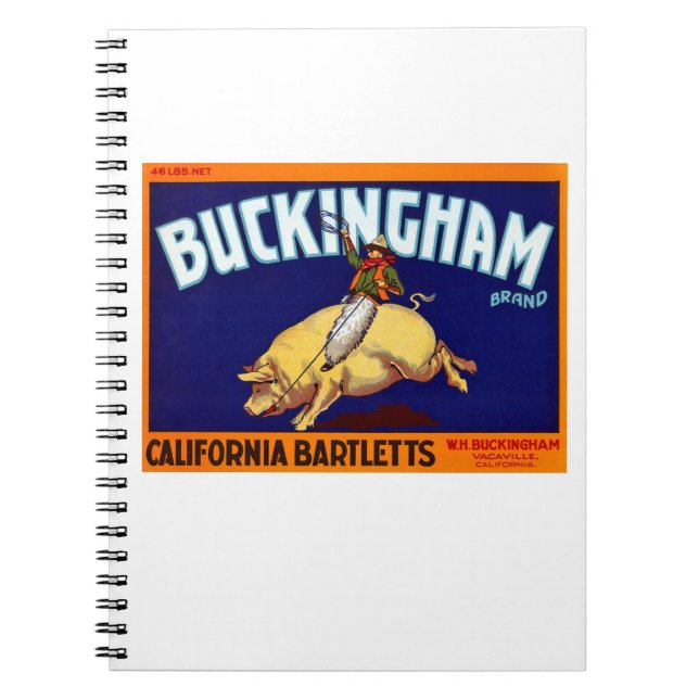 Buckingham Brand California Bartletts Anteckningsbok Med Spiral (Framsidan)