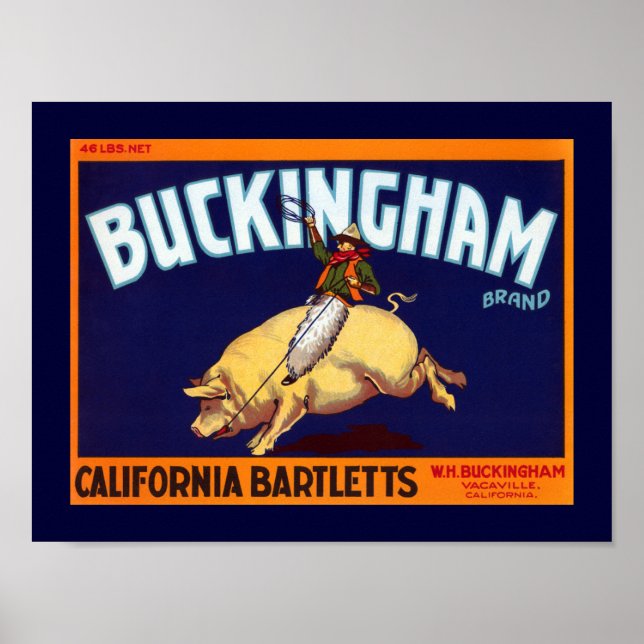 Buckingham Brand California Bartletts Poster (Framsidan)