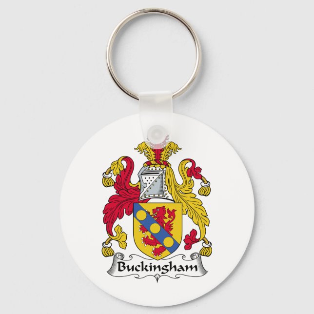 Buckingham Family Crest Nyckelring (Framsida)