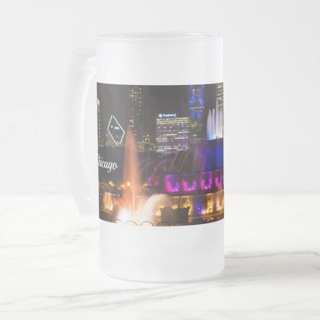Buckingham Fontän Chicago Frosted Glass Beer Mugg (Framsida vänster)