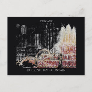 Buckingham Fontän Postcard Randsom Keith Art Vykort