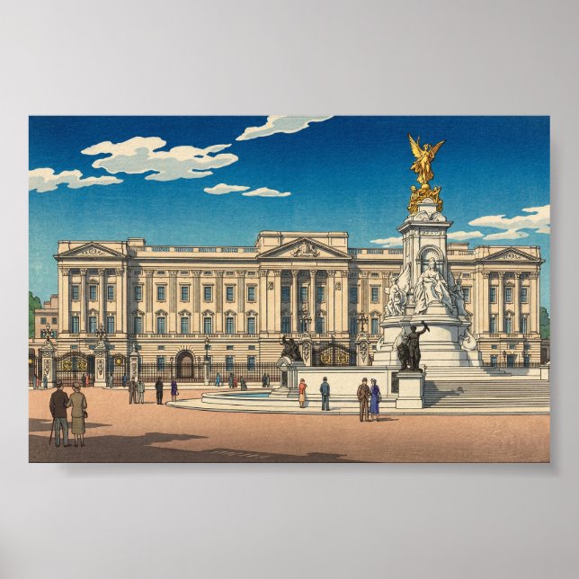 Buckingham Palace Japanese Woodblock Print Poster (Framsidan)