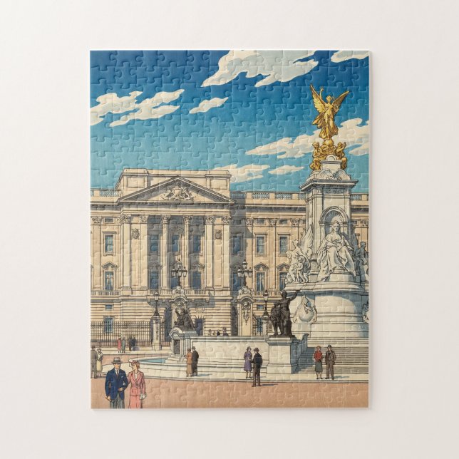 Buckingham Palace Japanese Woodblock Print Pussel (Vertikal)