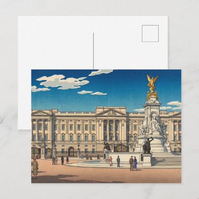 Buckingham Palace Japans Träblocktryck Vykort (Fram/baksida)