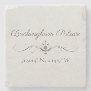 Buckingham Palace Latitud och Longitud Stenunderlägg
