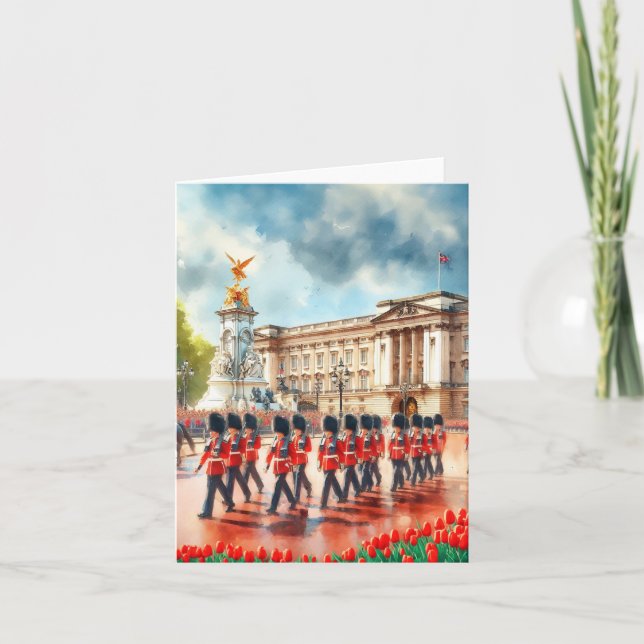 Buckingham Palace London England Watercolor Kort (Framsida)