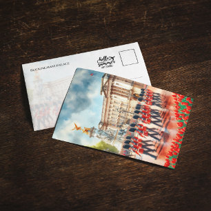 Buckingham Palace London Watercolor Postcard Inbjudningar