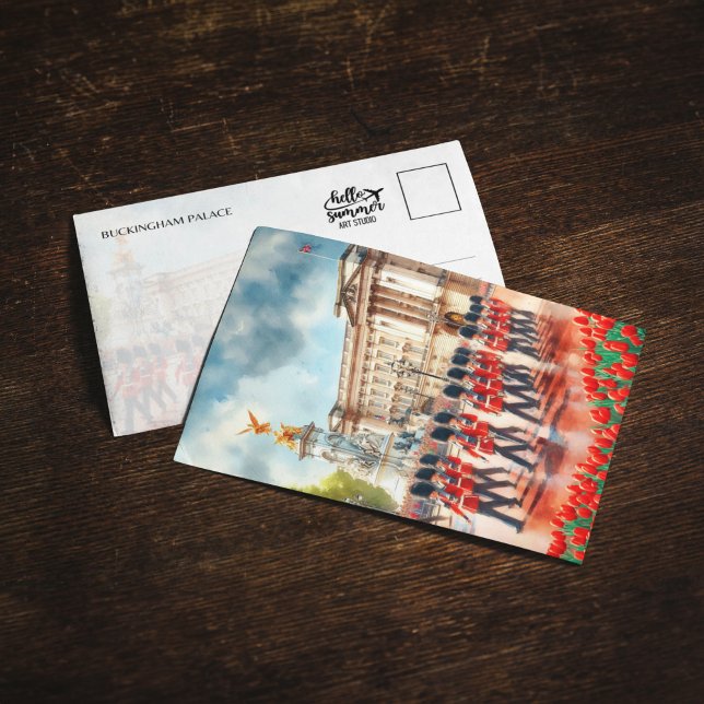 Buckingham Palace London Watercolor Postcard Inbjudningar (Skapare uppladdad)