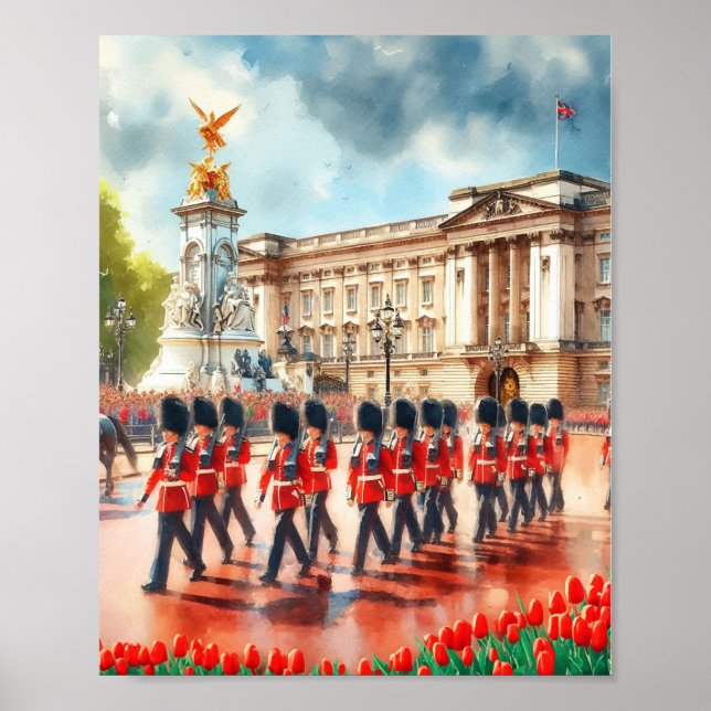 Buckingham Palace London Watercolor Poster (Framsidan)