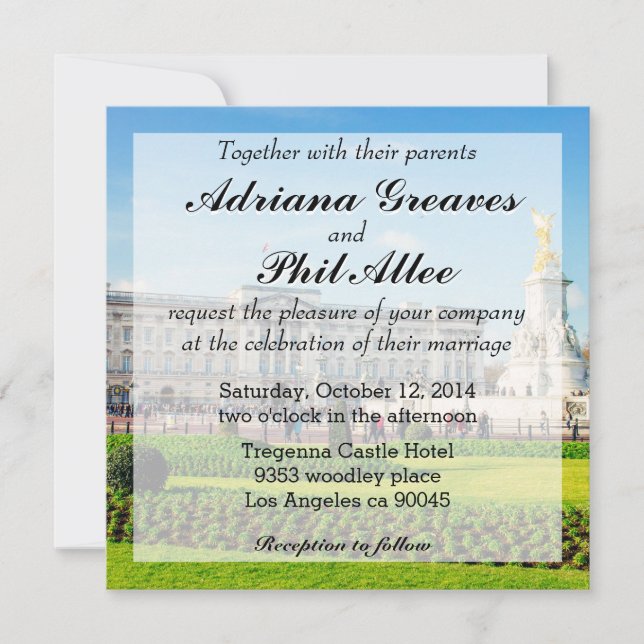 Buckingham Palace och Victoria minnesmärke Inbjudningar (Framsida)