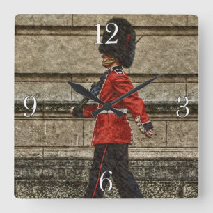 Buckingham Palace Queen's Guard Fyrkantig Klocka