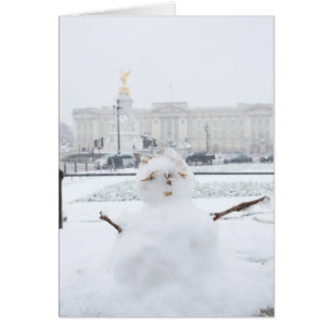 Buckingham Palace snögubbe London Hälsningskort
