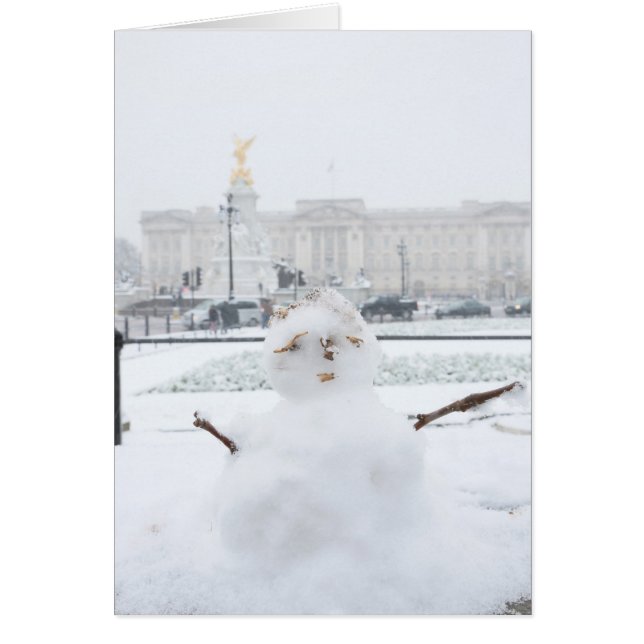 Buckingham Palace snögubbe London Hälsningskort (Framsidan)