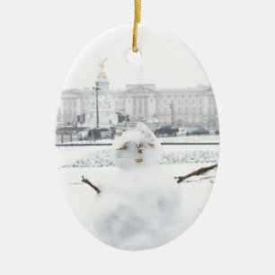 Buckingham Palace snögubbe London Julgransprydnad Keramik