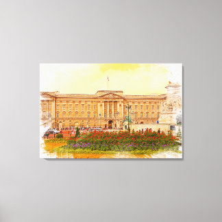 Buckingham Palace Watercolor Painting Canvastryck