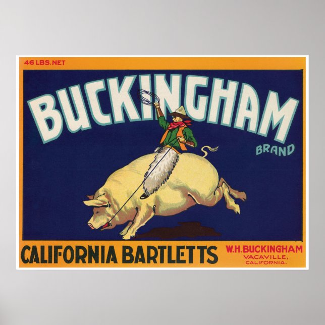 Buckingham Vacaville California Bartletts Cowboy Poster (Framsidan)