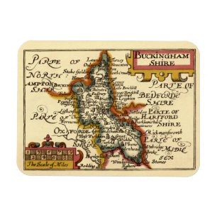 Buckinghamshire County England Old Antiquarian Kar Magnet