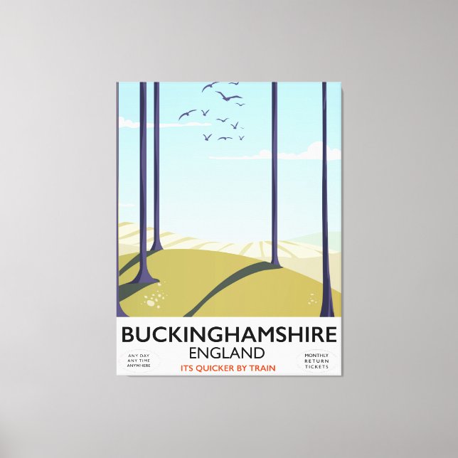 Buckinghamshire England järnvägsresor affisch Canvastryck (Framsida)