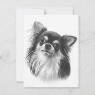 "Buckis" Hand målade Chihuahua Porträtt Vykort