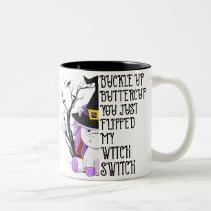 Buckla upp Buttercup Witch Två-Tonad Mugg