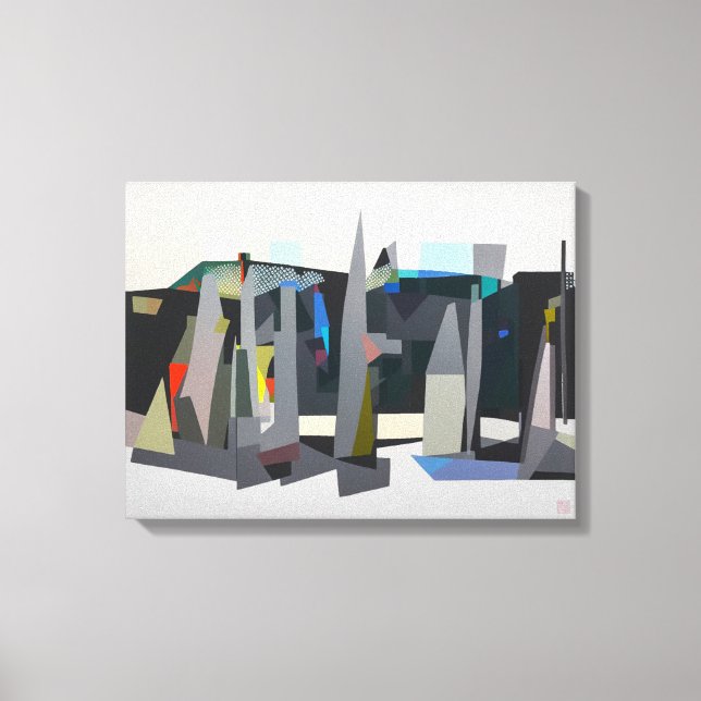 Buckland Beach Yachts - Utskrift på utdragen kanva Canvastryck (Framsida)