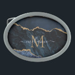 Buckle för marble Namn Brev Bälte<br><div class="desc">Bälte bockles med Monogram Namn Agate Navy Blue Guld Gemstone Marble Geode Glitter Gnistra Personlig Birthday - Annibröllopsdag eller Bröllop Gift / Supparly - Add Your Brev / Namn - Text or Remove - make Your Speciell Gift - Resize and move and remove and add text / inslag with Custzation...</div>