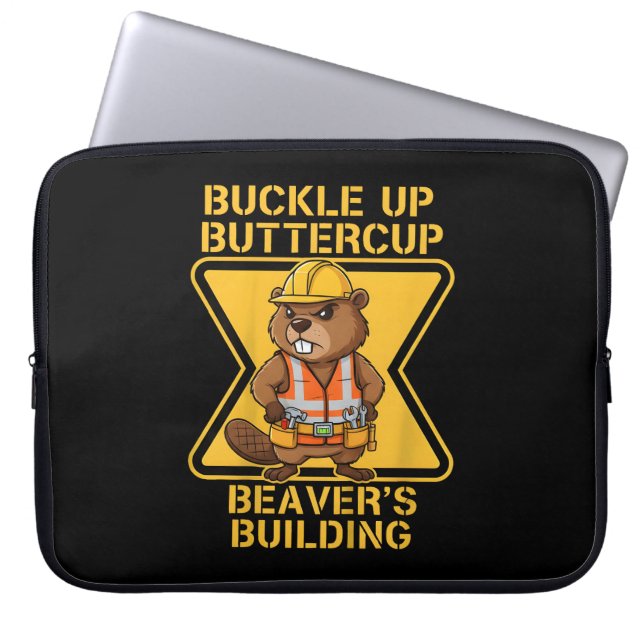 Buckle Up Buttercup Beaver Workplace Safety Meme Laptop Fodral (Framsidan)