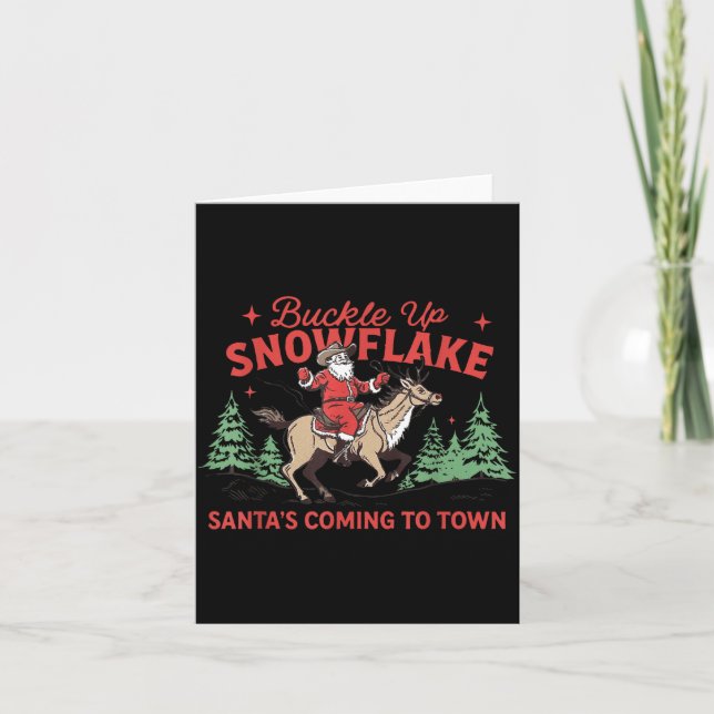 Buckle-up Snowflake Santa's Coming Soon Western Ch Kort (Framsida)