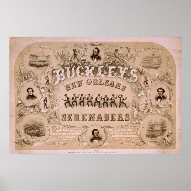 BUCKLEYS NYA ORLEANS-serenaders VAUDEVILLE Poster (Framsidan)