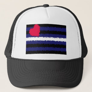Bucklig läderprideflagga keps