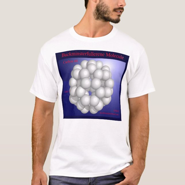 Buckminsterfullerene molekyl (bekläda), t shirt (Framsida)