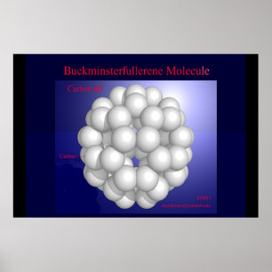 Buckminsterfullerene molekyl (trycket) poster