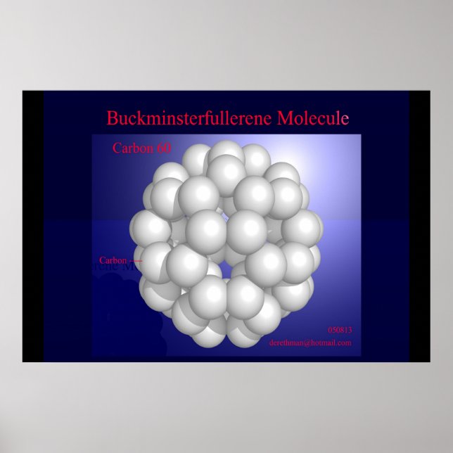 Buckminsterfullerenmolekyl (skriv ut) poster (Framsidan)