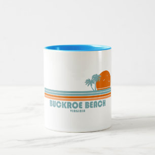 Buckroe Beach Virginia Sol Handflatan Träd Två-Tonad Mugg