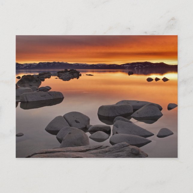 Buck's Beach Sunset, Sjö Tahoe.. Vykort (Framsida)