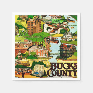 Bucks County PA vykort Pappersservett