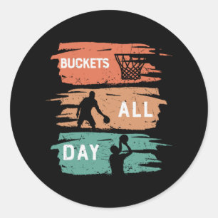 Bucks hela dagen Basketboll Runt Klistermärke