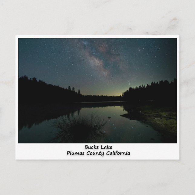 Bucks Lake Nattscen Postkort Vykort (Framsida)