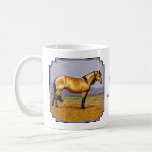 Bucksin Vild Horse Mustang Stallion Kaffemugg