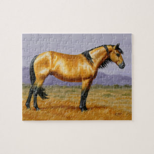 Bucksin Vild Horse Mustang Stallion Pussel
