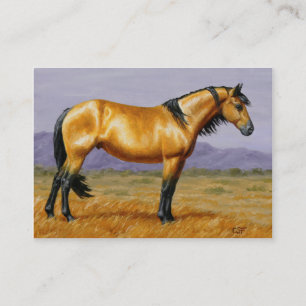 Bucksin Vild Horse Mustang Stallion Visitkort
