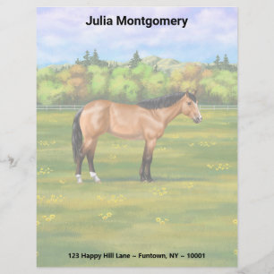 Buckskin Dun Quarter Horse Brevhuvud