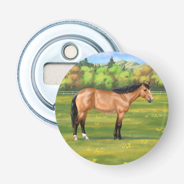 Buckskin Dun Quarter Horse Flasköppnare (Framsidan)