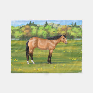 Buckskin Dun Quarter Horse Fleecefilt