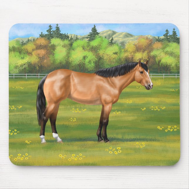 Buckskin Dun Quarter Horse Musmatta (Framsidan)