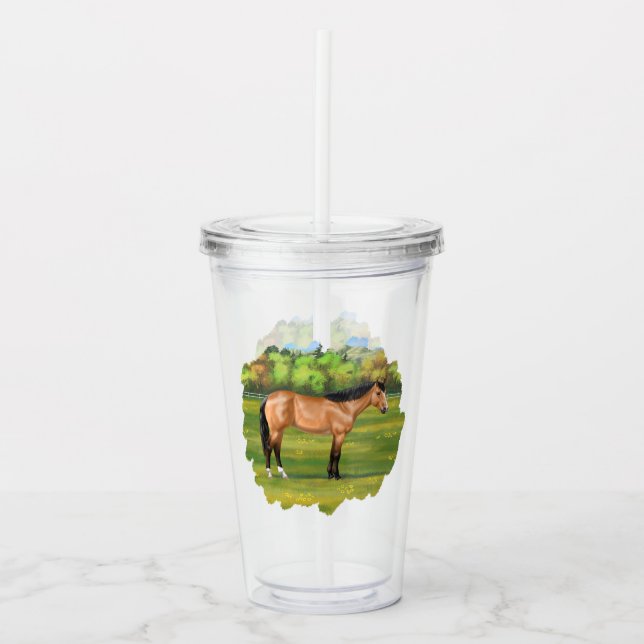 Buckskin Dun Quarter Horse Take Away Mugg (Framsida)