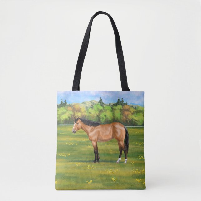 Buckskin Dun Quarter Horse Tygkasse (Framsida)