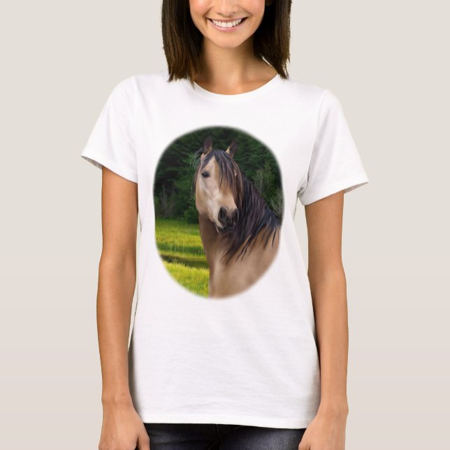 Buckskin-häst Tee Shirt (Framsida)